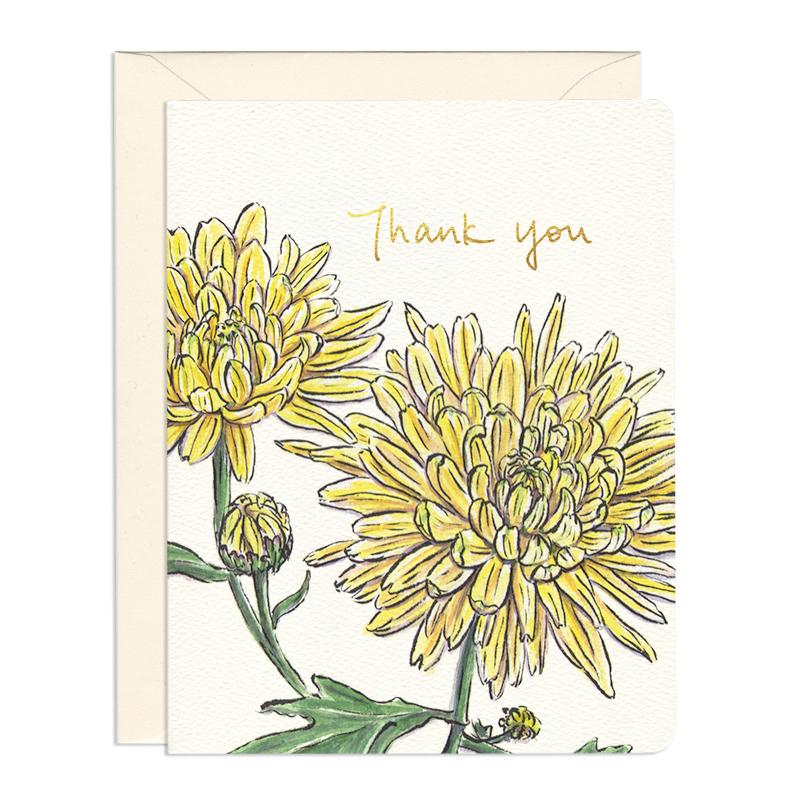 Chrysanthemum Thank you Card