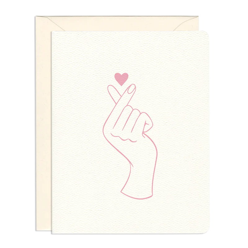 Finger Heart Letterpressed Card
