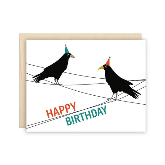 Urban Crows Happy Birthday Card