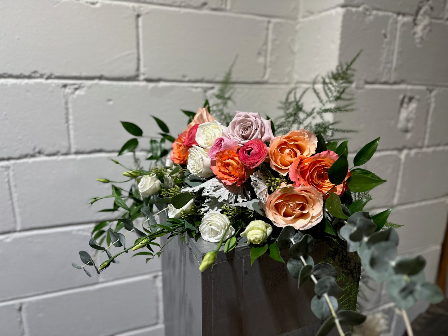 Pink and White Fancy Rose & Ranunculus Bouquet, by Lou-Lou's Flower Truck