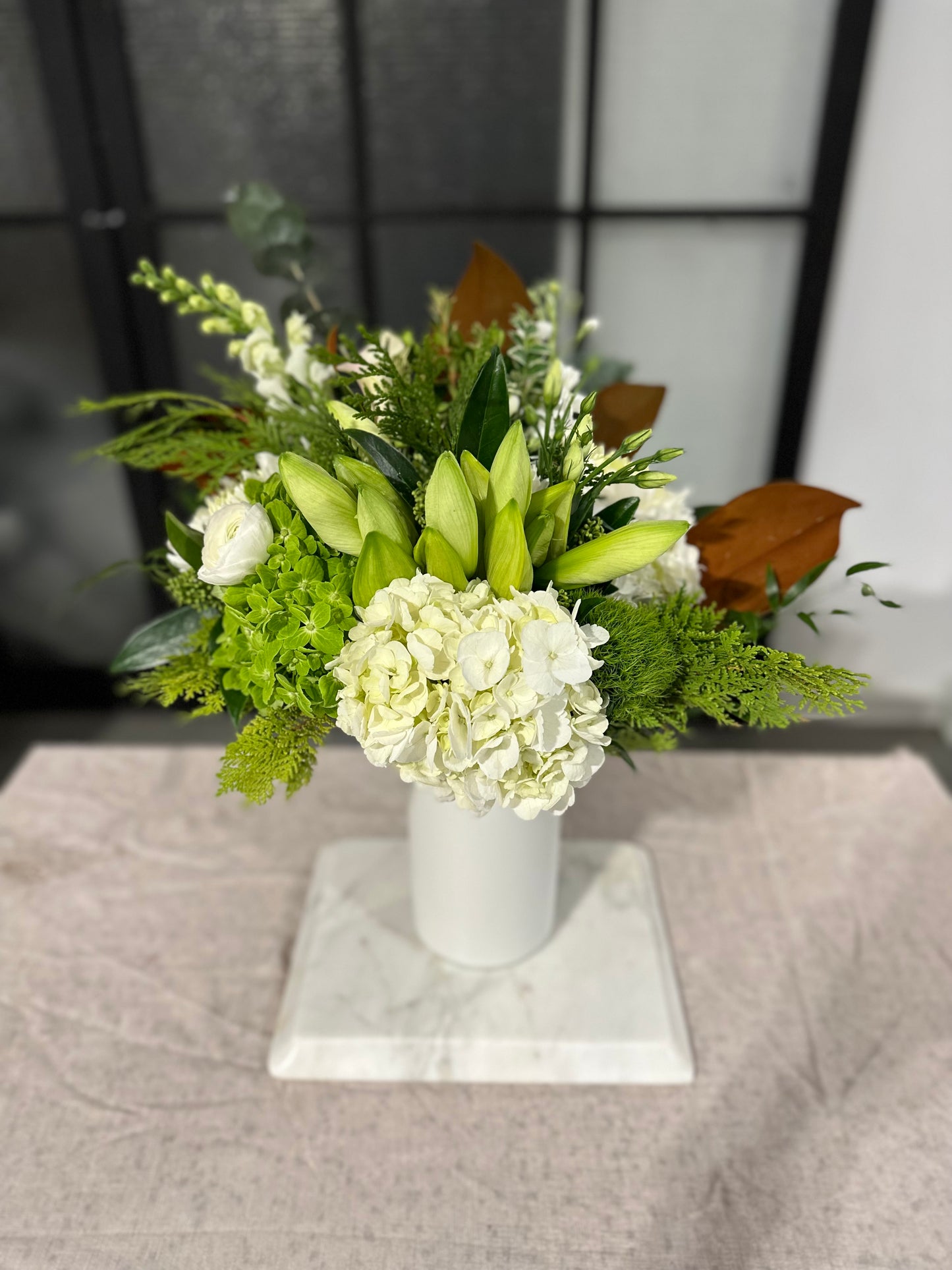 Winter White Vase Arrangement