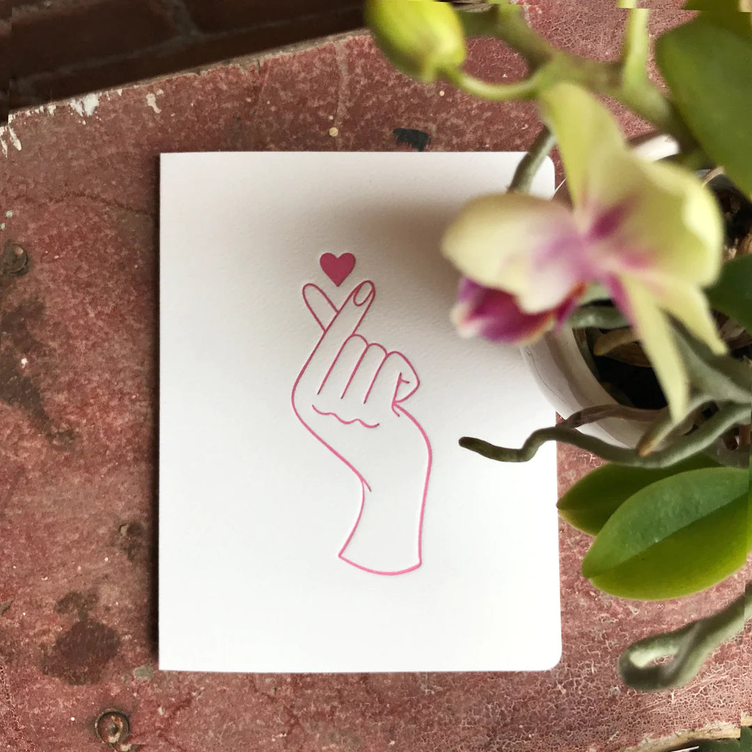 Finger Heart Letterpressed Card