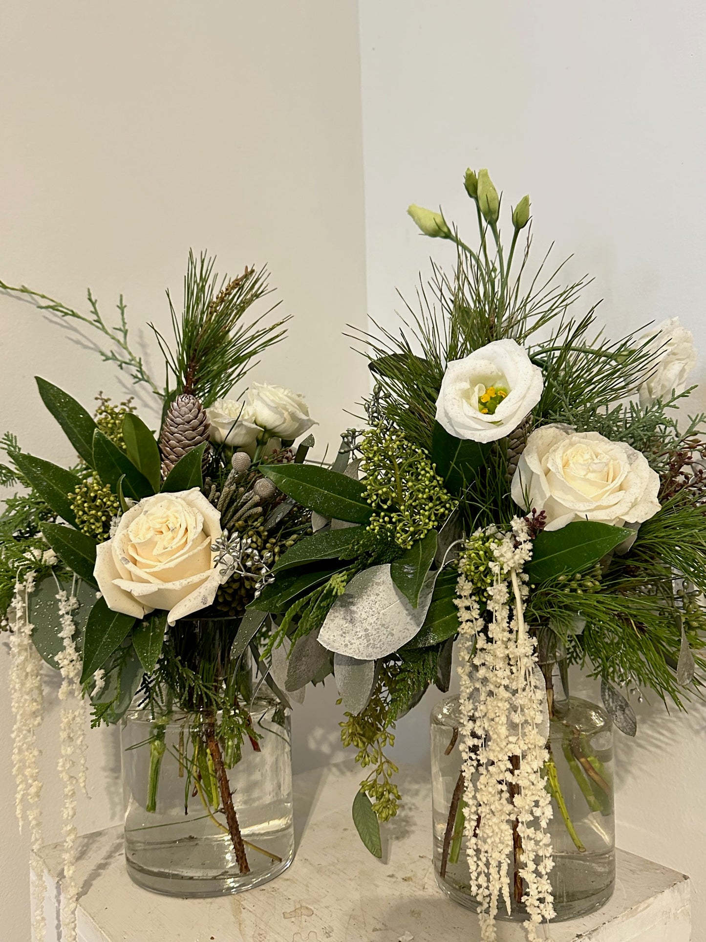 Frosted Elegance Bud Vase