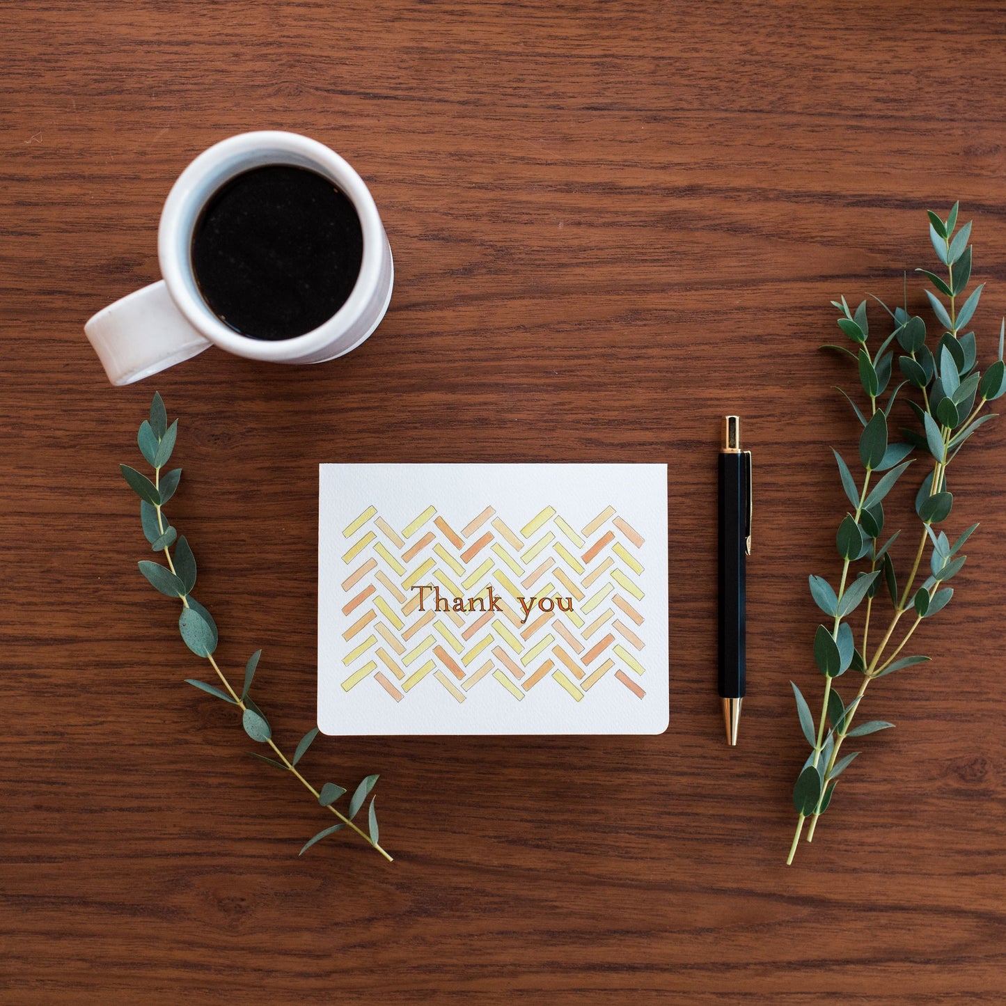 Herringbone Thank You Card by Gotamago, by Lou-Lou's Flower Truck