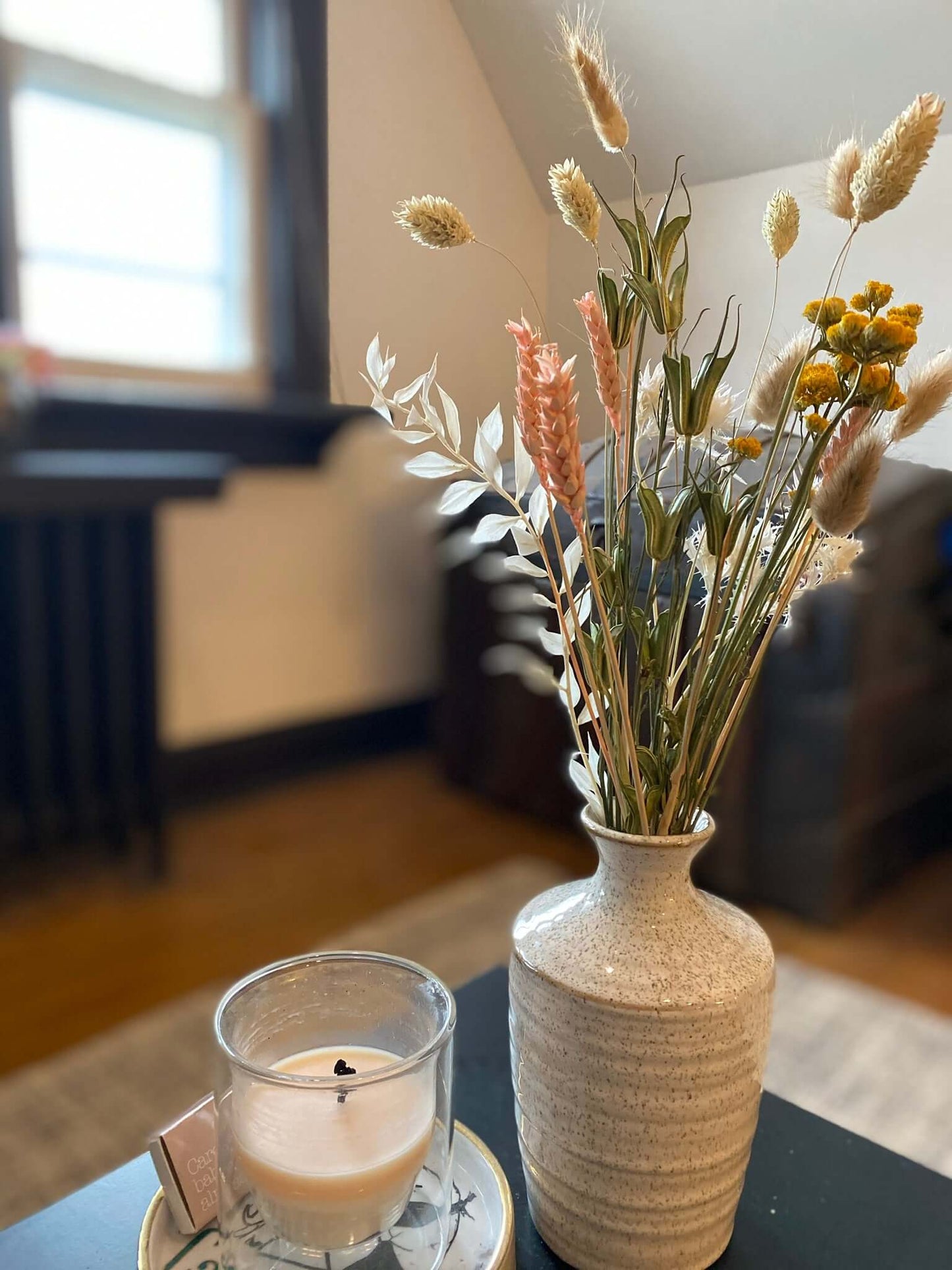 Rustic Dried Arrangement in Bud Vase, by Lou-Lou's Flower Truck