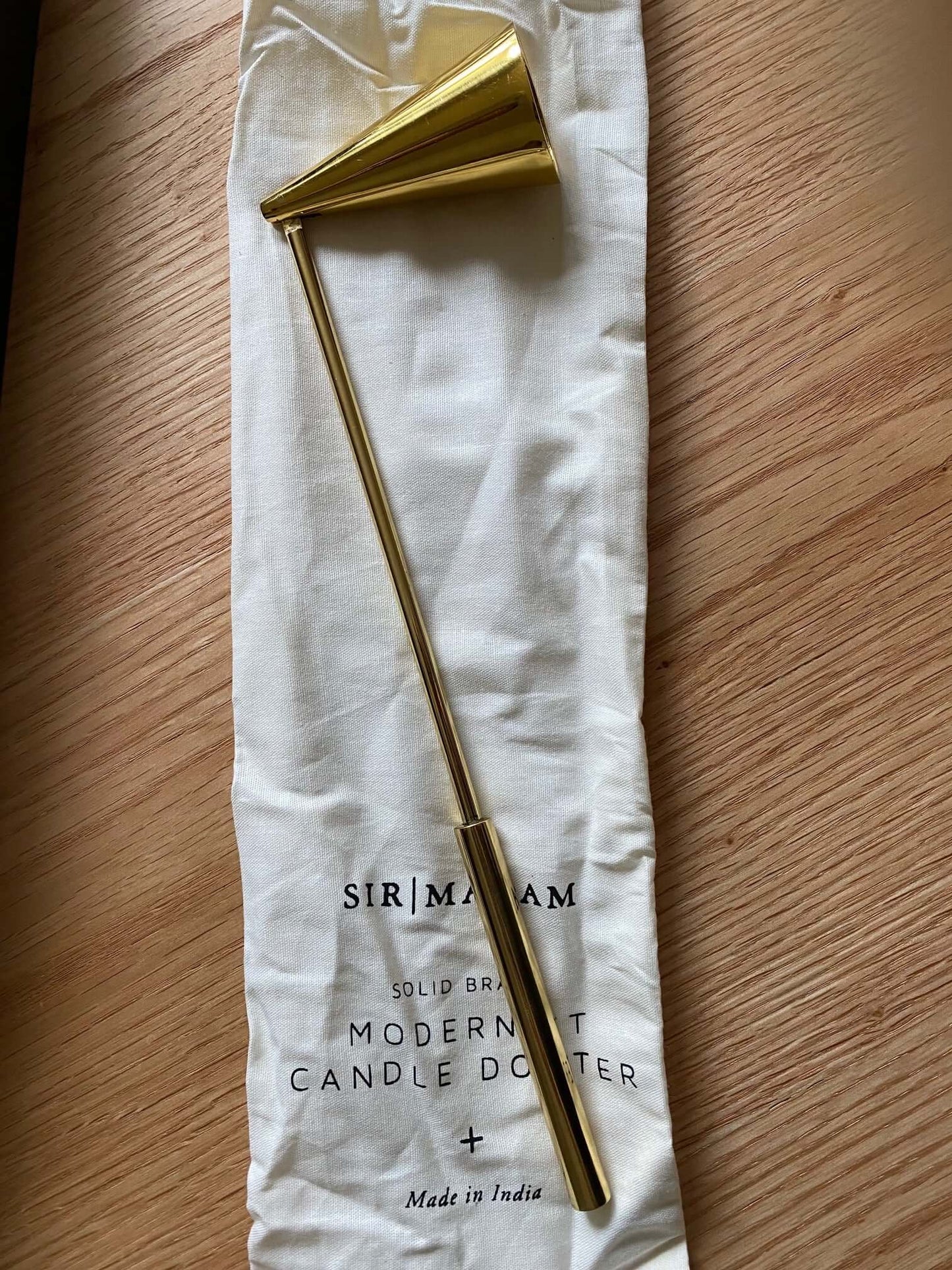 SIR/MADAM Solid Brass Modernist Candle Douter, by Lou-Lou's Flower Truck