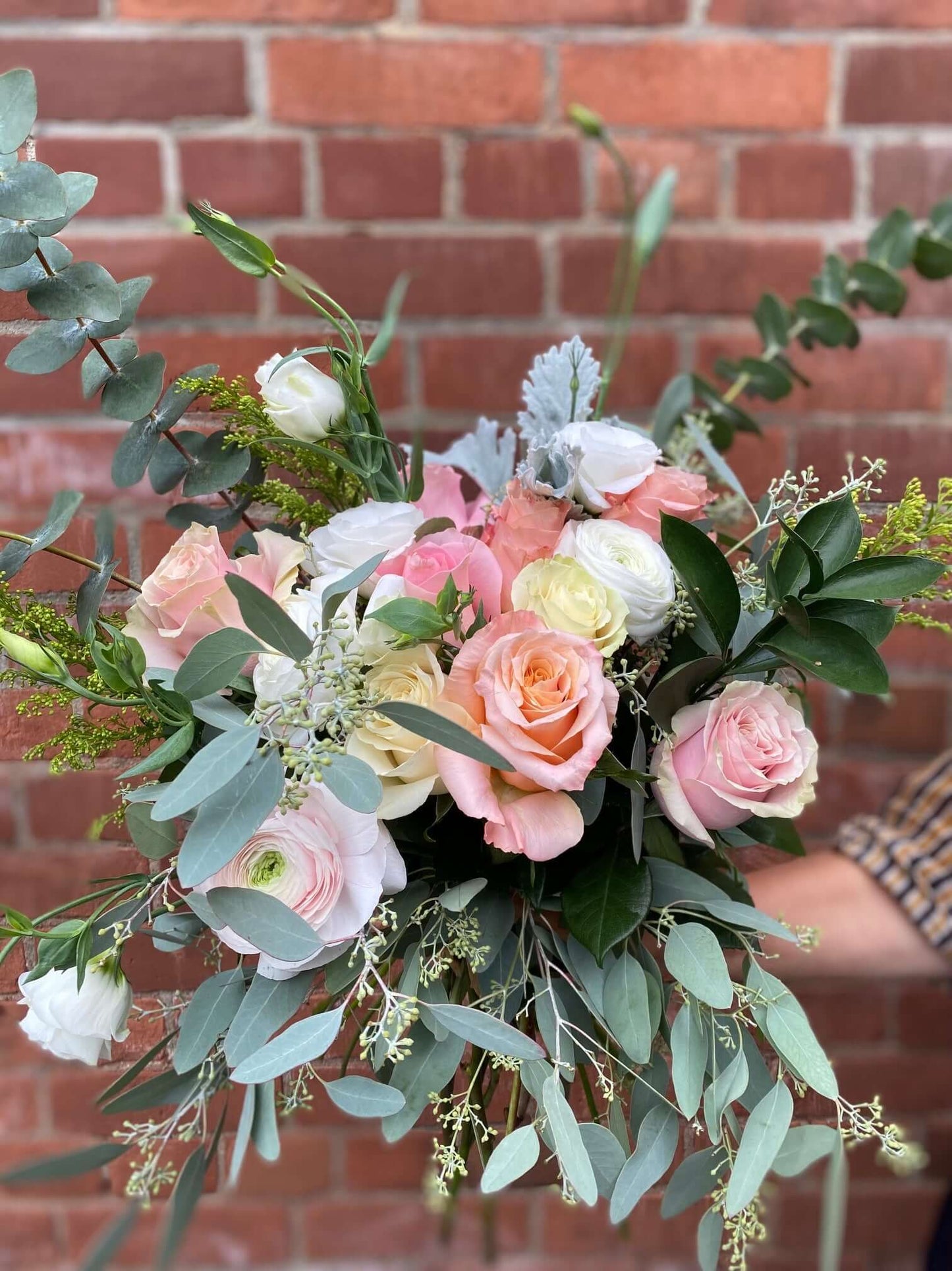 Pink and White Fancy Rose & Ranunculus Bouquet, by Lou-Lou's Flower Truck