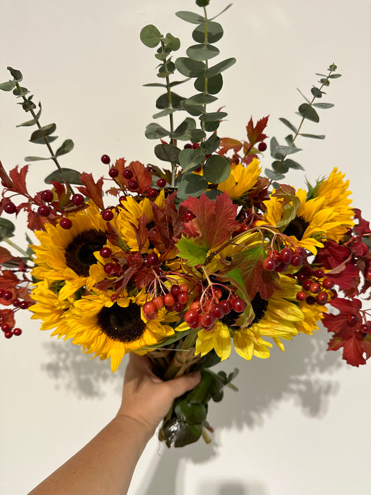 Cranberry Sunshine Bouquet, by Lou-Lou's Flower Truck