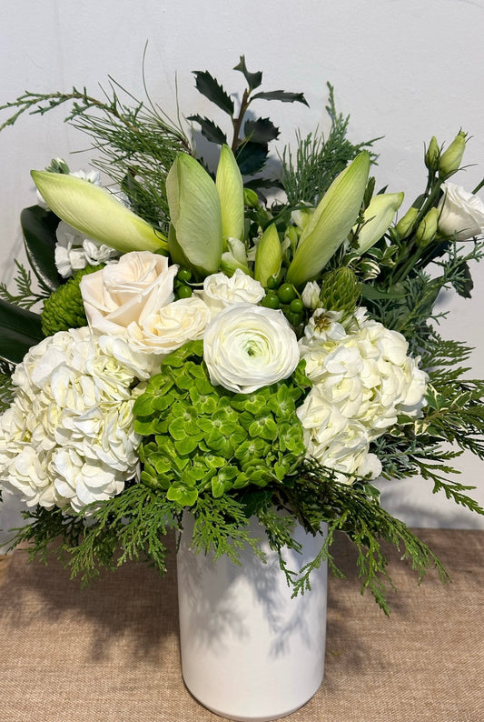 Winter White Vase Arrangement