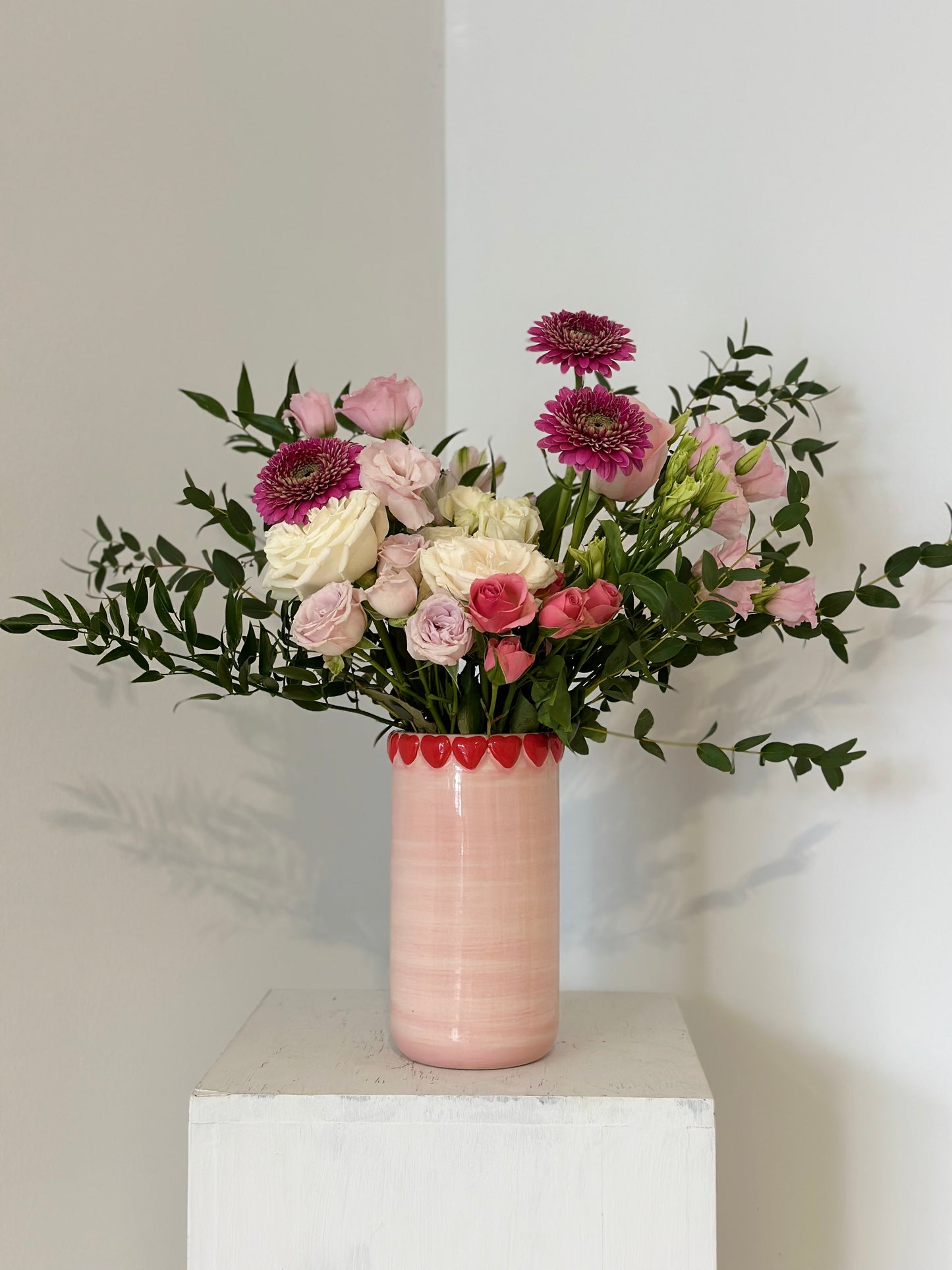 Cutesy Heart Vase Arrangement
