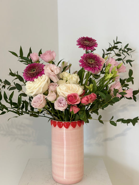Cutesy Heart Vase Arrangement