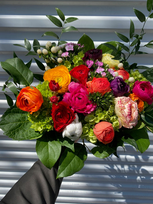 Mixed Ranunculus Posy, by Lou-Lou's Flower Truck