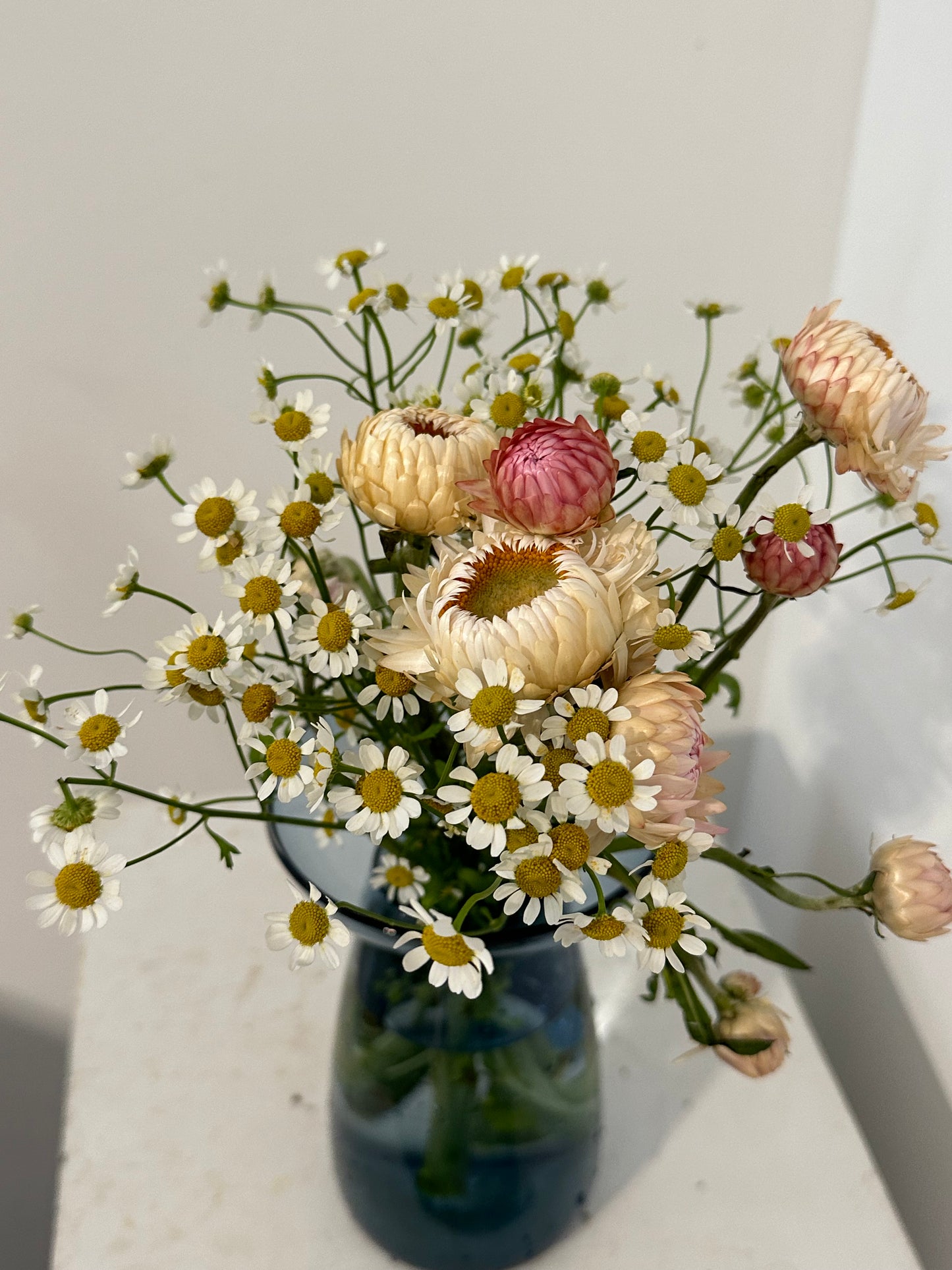 Kinto AQUA CULTURE Vase with Chamomile and Strawflowers