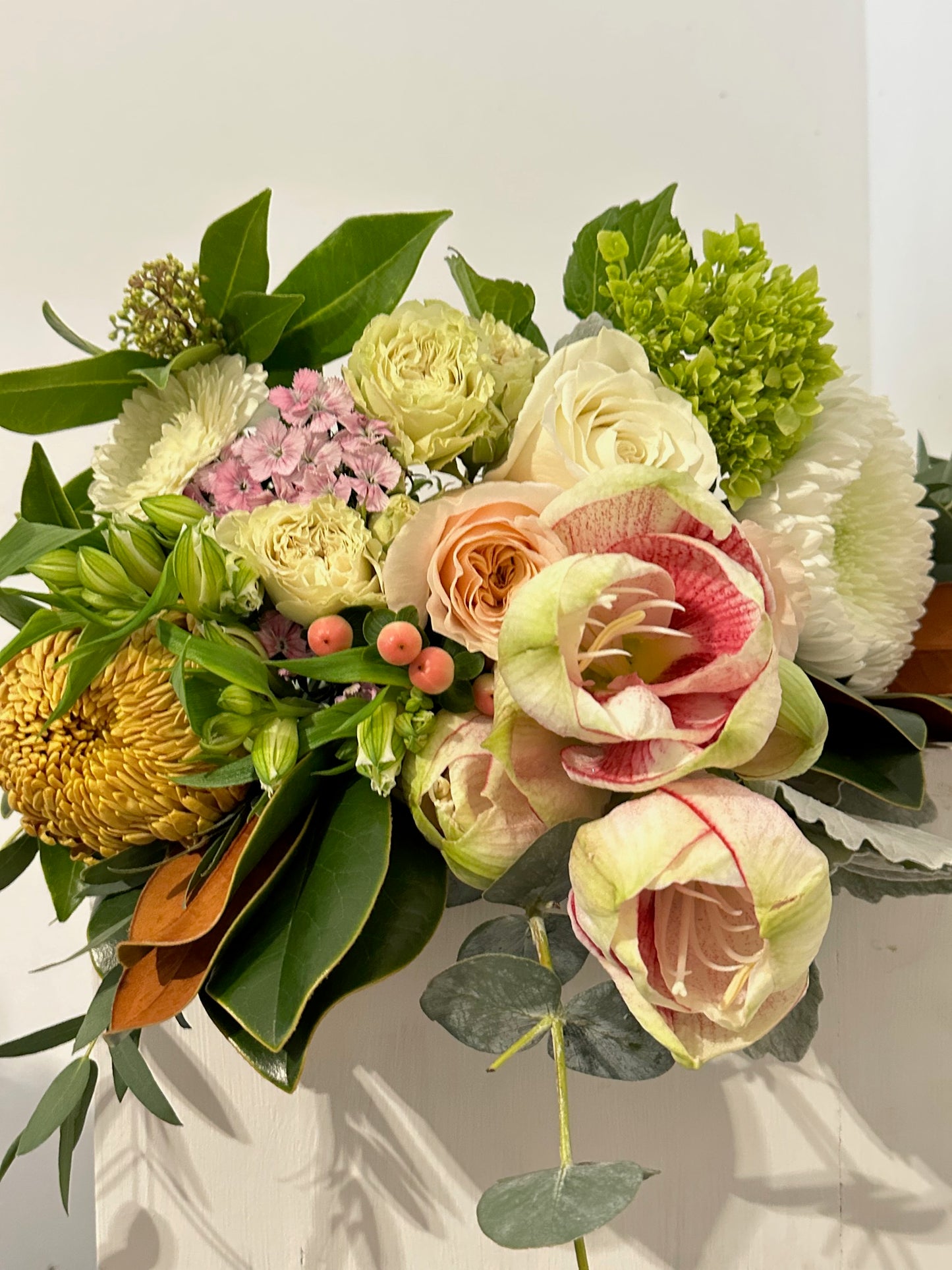 Seasonal Classic Amaryllis & Magnolia Bouquet