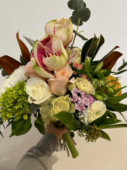 Seasonal Classic Amaryllis & Magnolia Bouquet