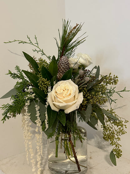 Frosted Elegance Bud Vase