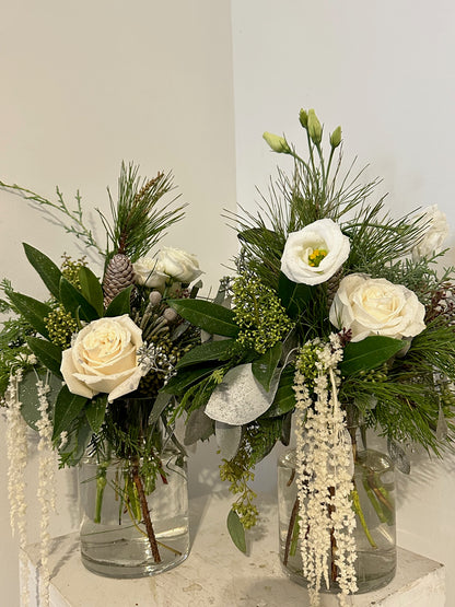 Frosted Elegance Bud Vase