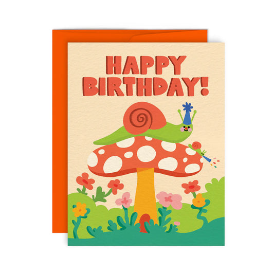 Snail Party Birthday Card