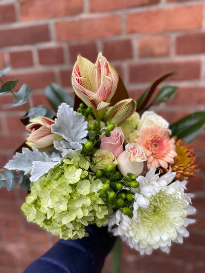 Seasonal Classic Amaryllis & Magnolia Bouquet, by Lou-Lou's Flower Truck