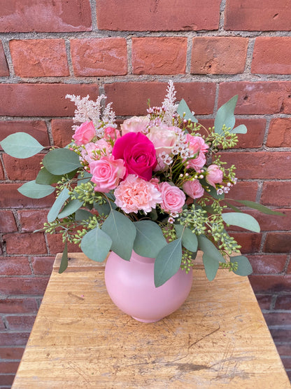 Sweet Mama in Large Coral Raawii Strøm Vase, by Lou-Lou's Flower Truck