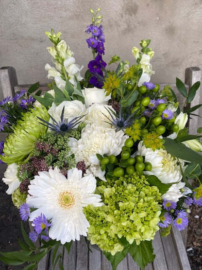 Purple & Green Vase Arrangement, by Lou-Lou's Flower Truck