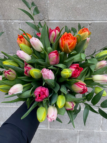 Fancy Premium 30-Stem Mixed Tulip Bouquet, by Lou-Lou's Flower Truck