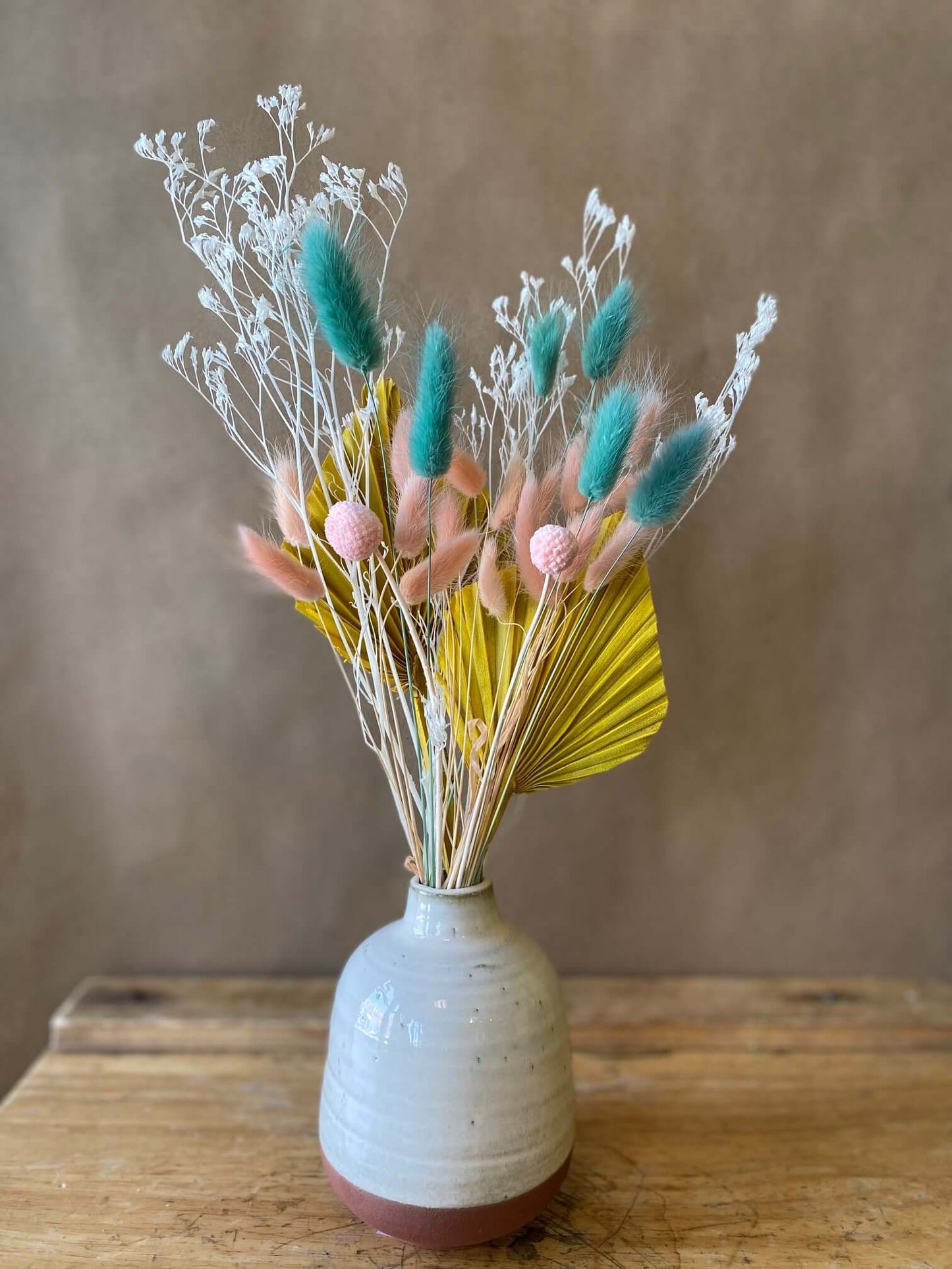 Colourful Spring Dried Arrangement in Bud Vase, by Lou-Lou's Flower Truck