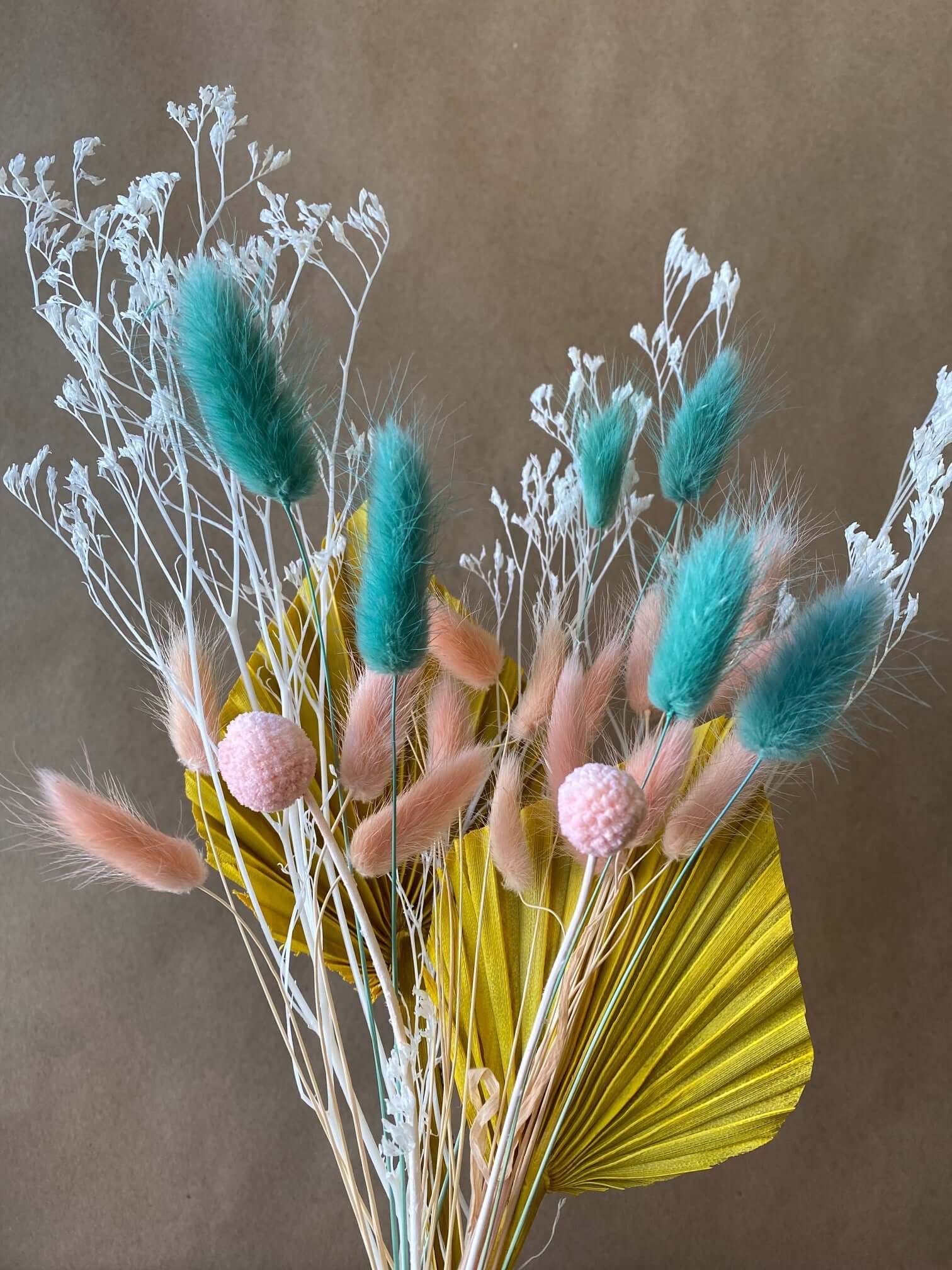 Colourful Spring Dried Arrangement in Bud Vase, by Lou-Lou's Flower Truck