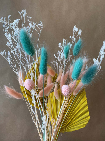Colourful Spring Dried Arrangement in Bud Vase, by Lou-Lou's Flower Truck