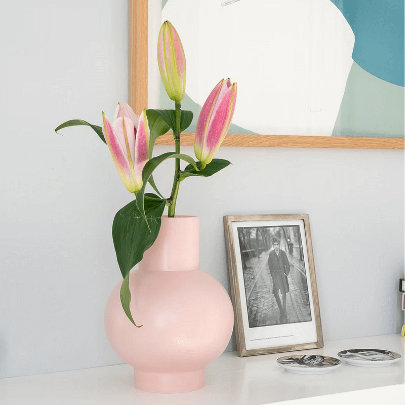 Sweet Mama in Large Coral Raawii Strøm Vase, by Lou-Lou's Flower Truck