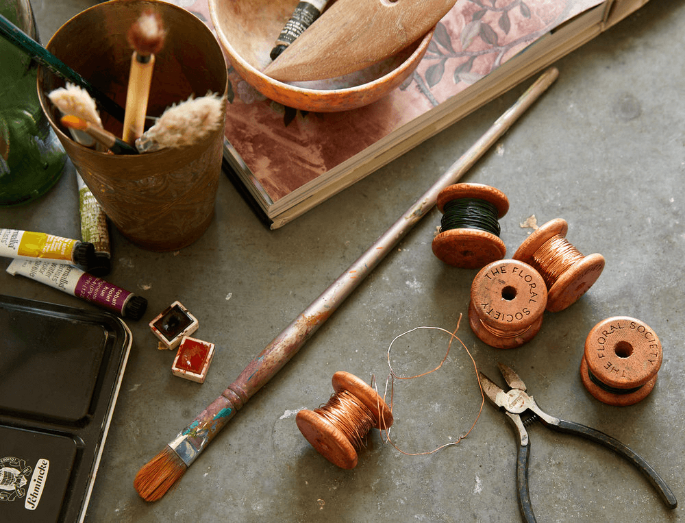 Copper Wire on Mini Wooden Spool (50 feet), by Lou-Lou's Flower Truck