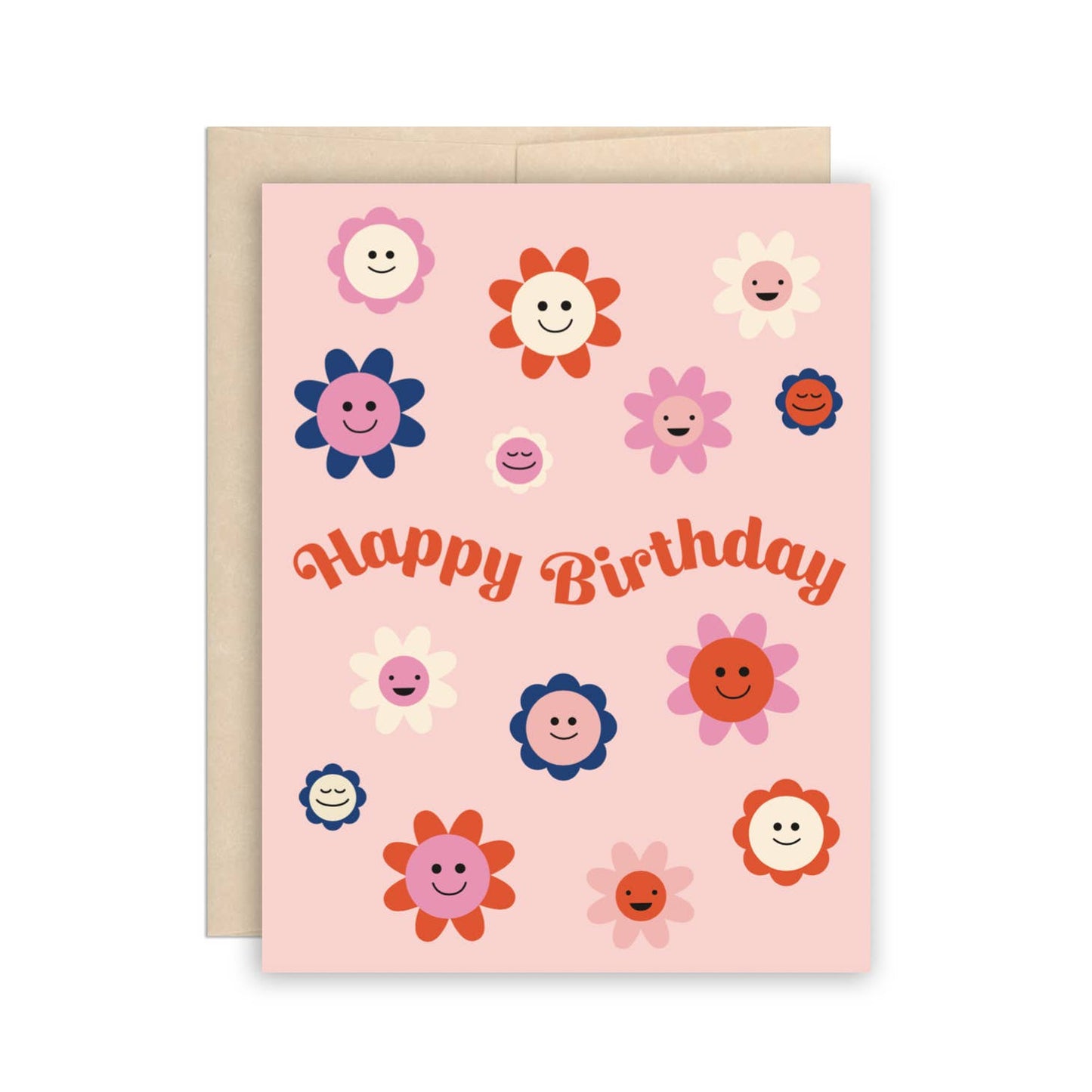 Retro Flower Happy Birthday Card by The Beautiful Project, by Lou-Lou's Flower Truck