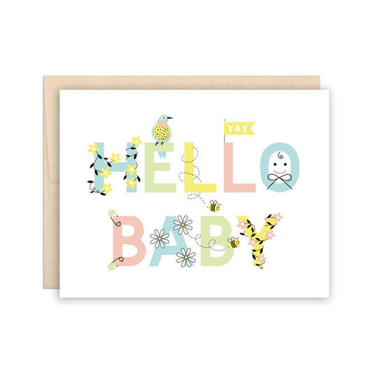 Hello Baby Card by The Beautiful Project, by Lou-Lou's Flower Truck