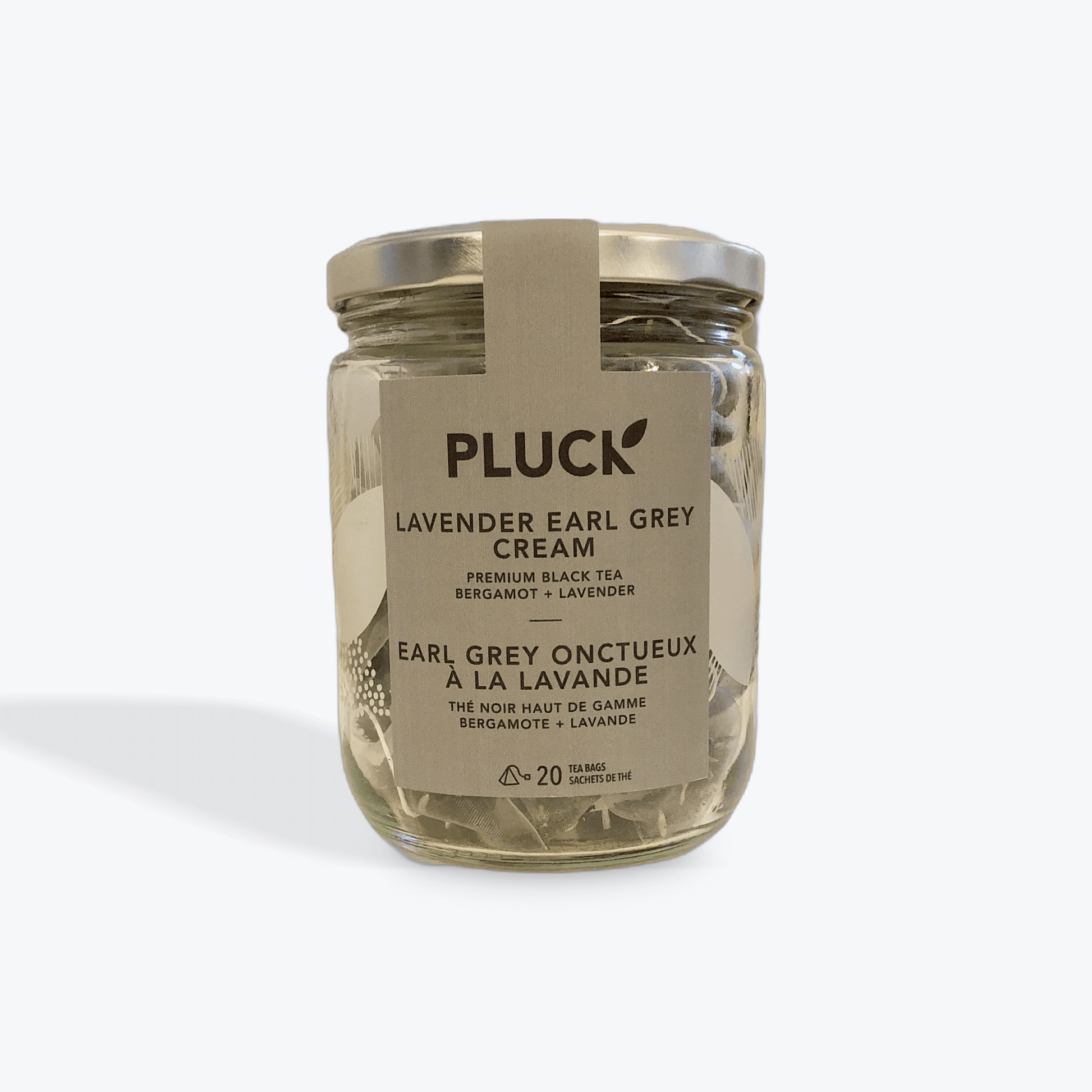 PLUCK Lavender Earl Grey Cream Tea (20 servings in glass jar), by Lou-Lou's Flower Truck
