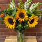 Green, White, and Yellow Wild Vase Arrangement, by Lou-Lou's Flower Truck